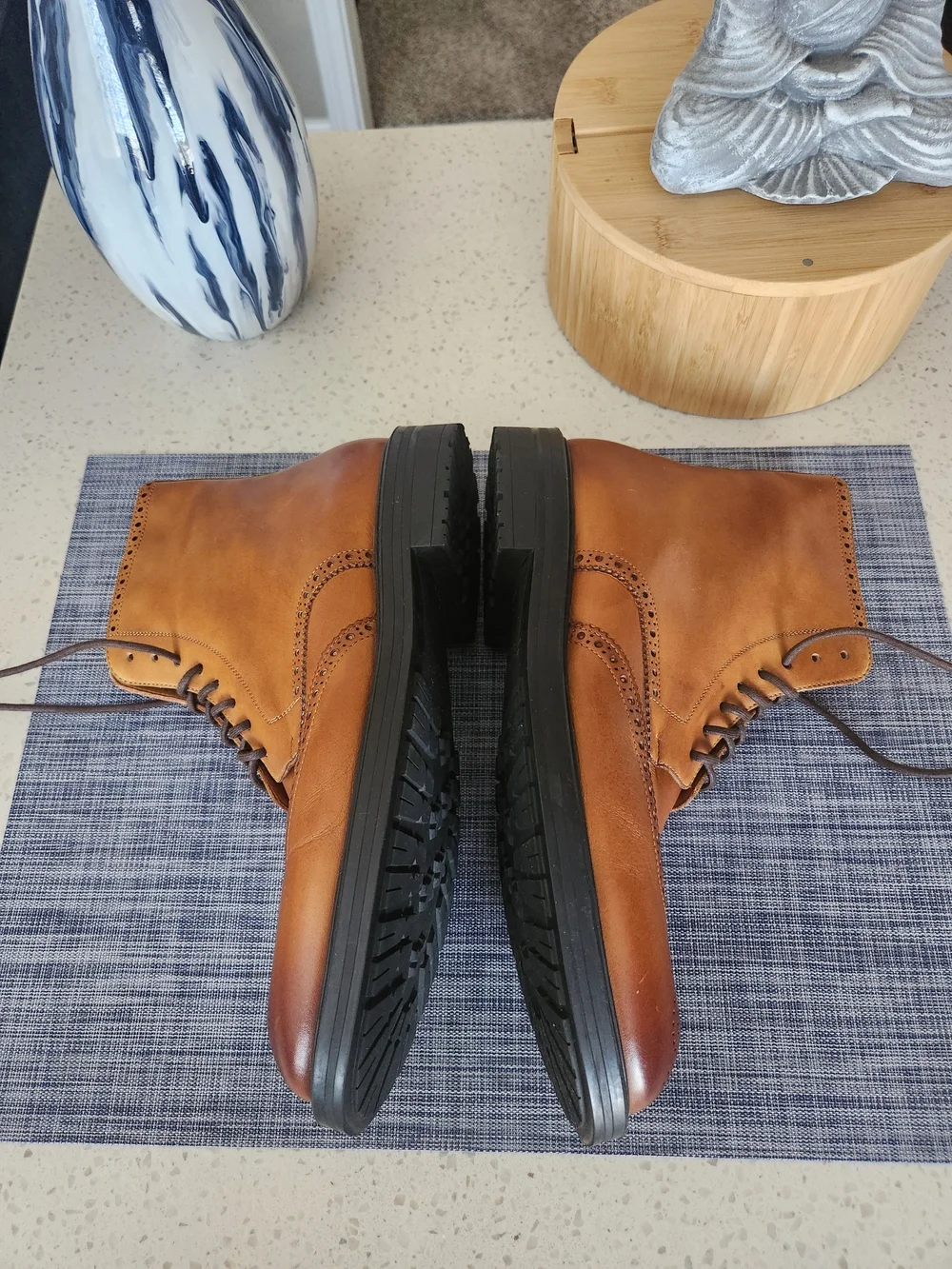 Magnanni Tan Leather Brogue Chukka Boots
